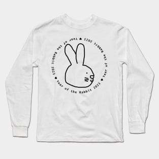 Year of the Rabbit 2023 in Black Long Sleeve T-Shirt